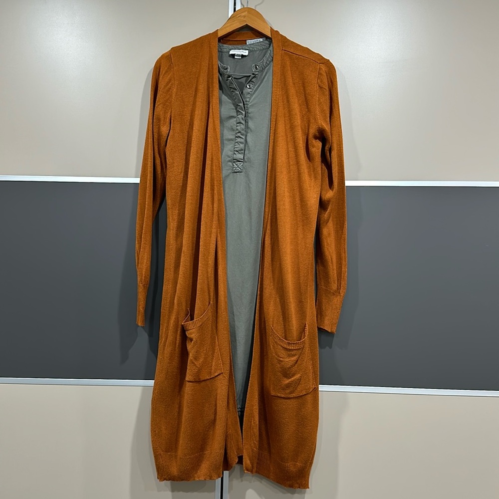 Joseph A long summer cardigan duster lightweight orange